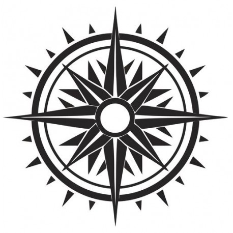 stickers boussole marron
