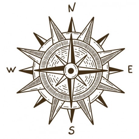 stickers boussole ronde