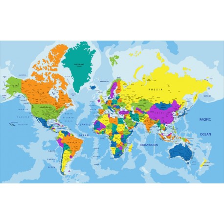 adhesif mural carte monde enfant