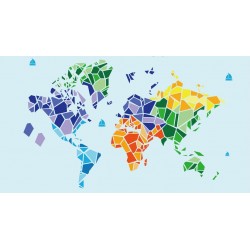 adhesif mural carte monde geant