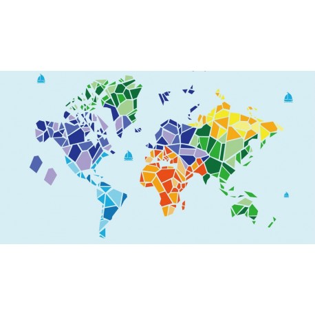 adhesif mural carte monde geant