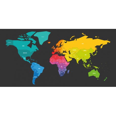 autocollant mural carte monde geant