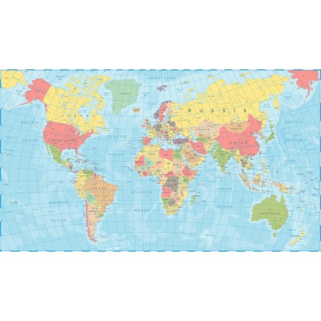 autocollant mural carte monde pas cher