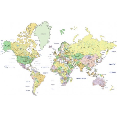 autocollants muraux carte monde