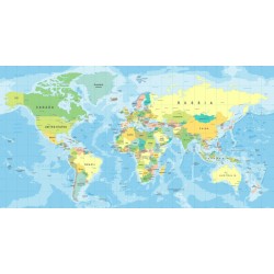 autocollants muraux carte monde chambre