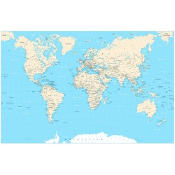 autocollants muraux carte monde couleurs