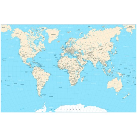 autocollants muraux carte monde couleurs