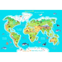 autocollants muraux carte monde deco