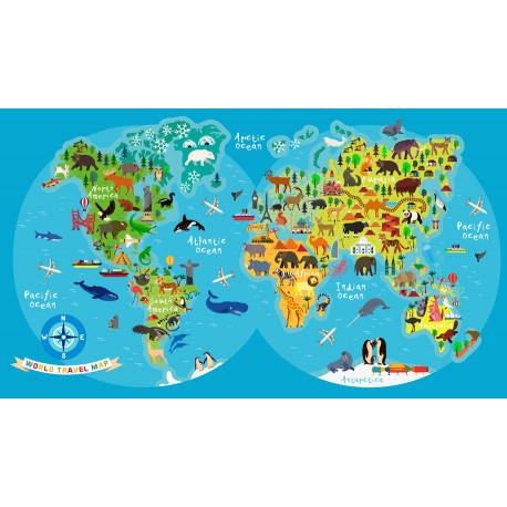 sticker planisphere deco