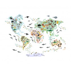 stickers carte du monde couleurs