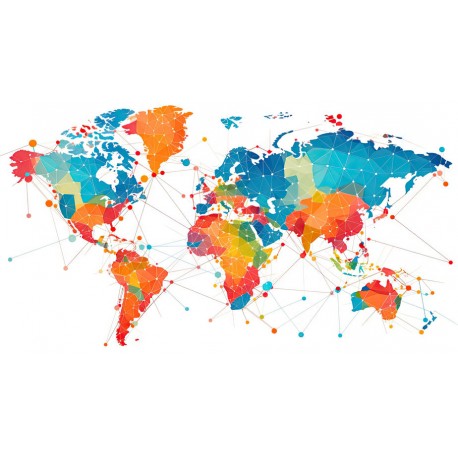 stickers carte du monde deco