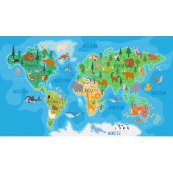 stickers carte du monde geant