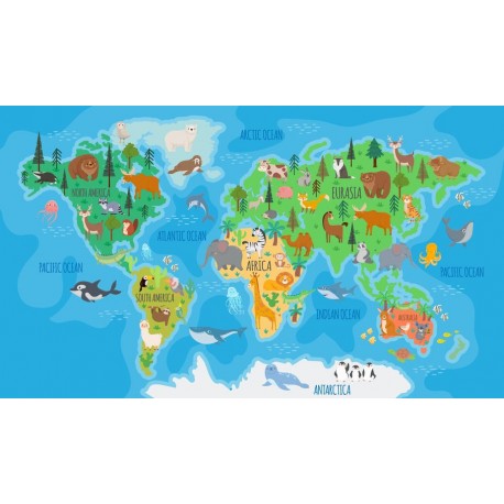 stickers carte du monde geant