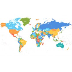 stickers mappemonde classique