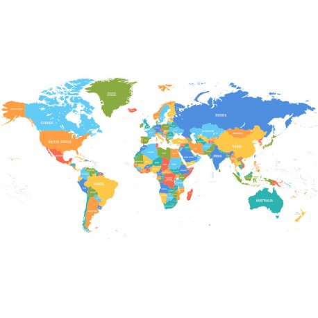 stickers mappemonde classique