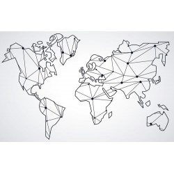 stickers mural mappemonde