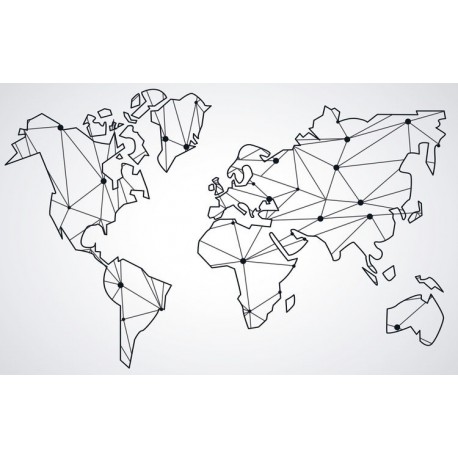 stickers mural mappemonde