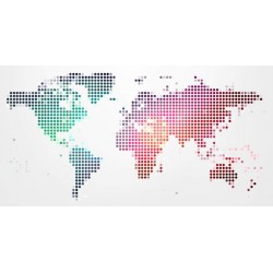 stickers mappemonde noir et blanc