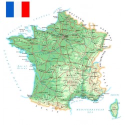 adhesif mural carte de France villes