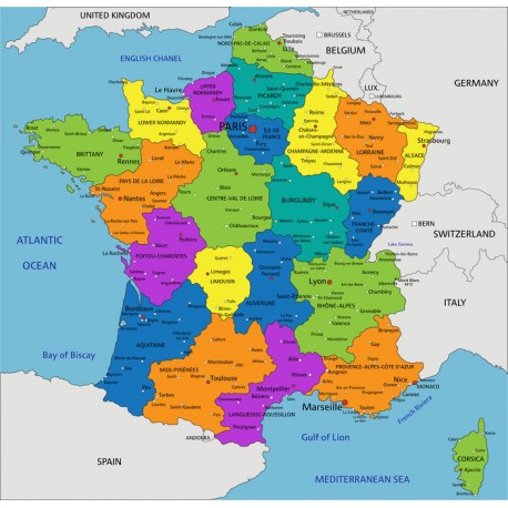 autocollant carte France couleur