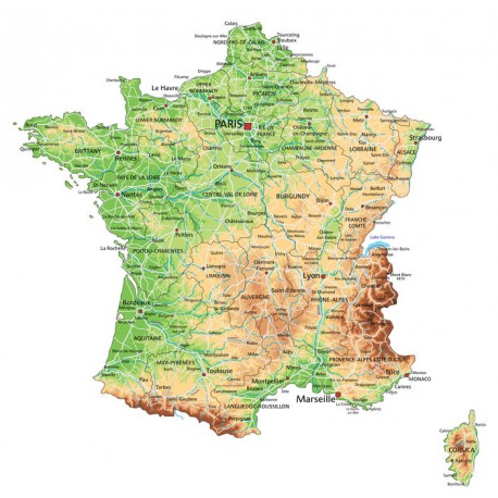 autocollant carte France monde