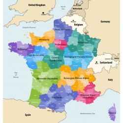 autocollant carte France pastel