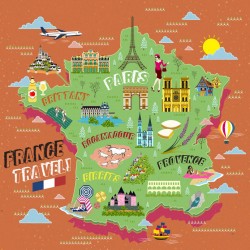 stickers muraux carte France geant