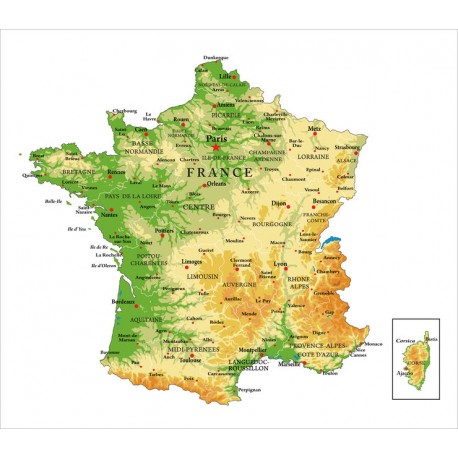 stickers muraux carte France monuments enfant