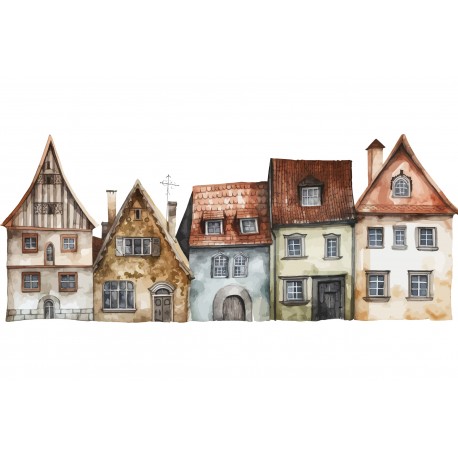 autocollant maison du moyen age