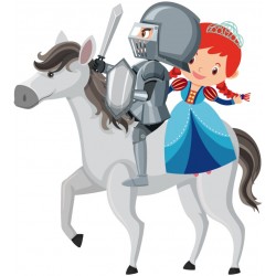 autocollant mural chevalier