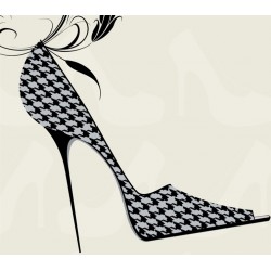 autocollant chaussure talon noir