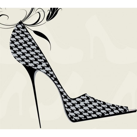 autocollant chaussure talon noir