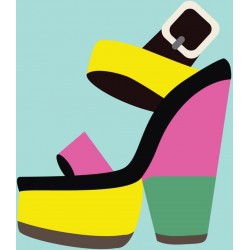 autocollant mural chaussure couleurs