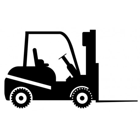 autocollant mural bulldozer noir