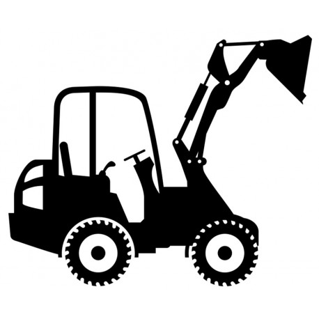 autocollant mural chantier blanc et noir