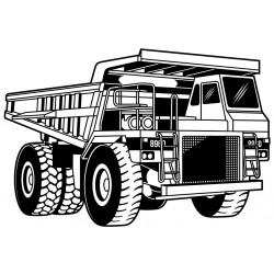 sticker engin noir racleur blanc