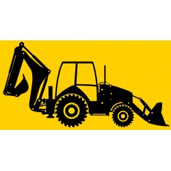 sticker mural chantier blanc noir