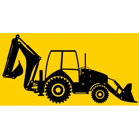 sticker mural chantier blanc noir