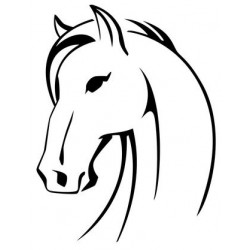 autocollant cheval noir et blanc