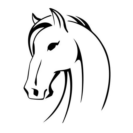autocollant cheval noir et blanc