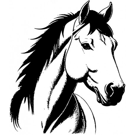 autocollant cheval tete