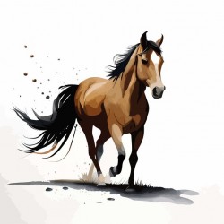 autocollant mural cheval geant