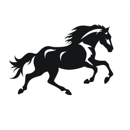 sticker cheval noir et blanc