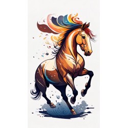 stickers muraux cheval couleurs