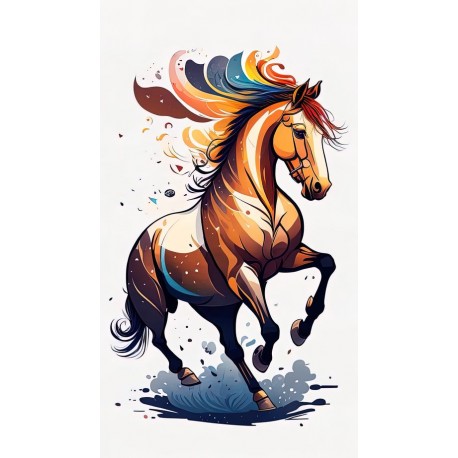stickers muraux cheval couleurs
