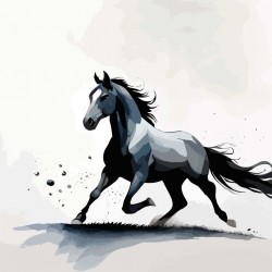 stickers muraux cheval geant