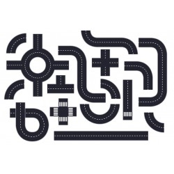 autocollants circuit de voiture noir et blanc