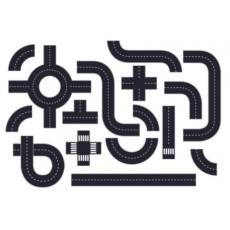 autocollants circuit de voiture noir et blanc