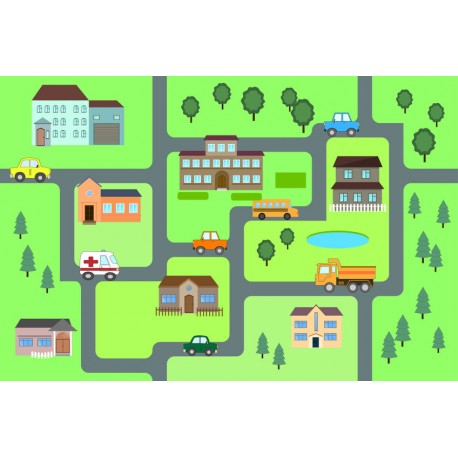 autocollants muraux circuit de voiture rond point