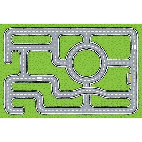 sticker mural circuit de voiture rond point